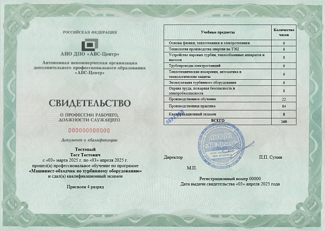 Машинист-обходчик по турбинному оборудованию. Обучение дистанционно